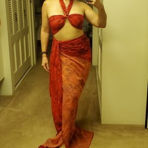 Wrap Skirt with matching multi-wear tie top.